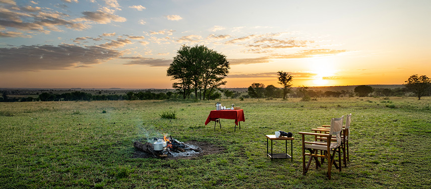 Coffee at dawn on the Serengeti