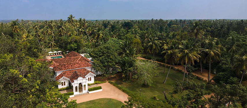 Aerial view of Uga Riva hotel in Negombo, near Colombo, Sri Lanka