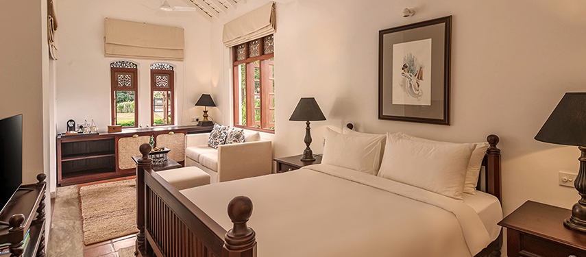 Colonial-style suite at Uga Riva hotel in Negombo, near Colombo, Sri Lanka