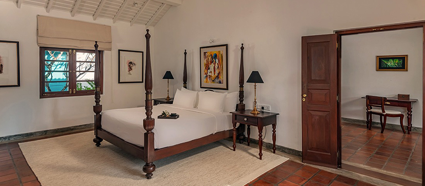 Colonial-style suite at Uga Riva hotel in Negombo, near Colombo, Sri Lanka