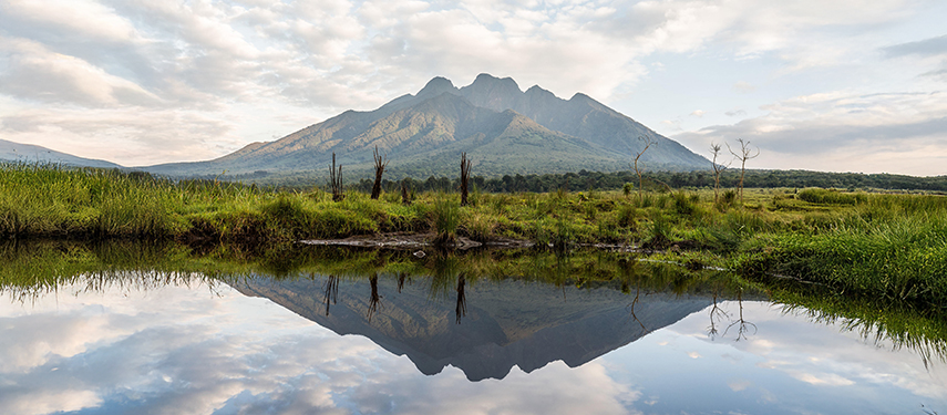 Panoramic view of Volanoes National Park, Rwanda