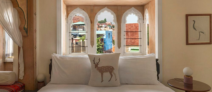 Close-up view from The Stepwell House suite overlooking Jodhpur’s historic old city.
