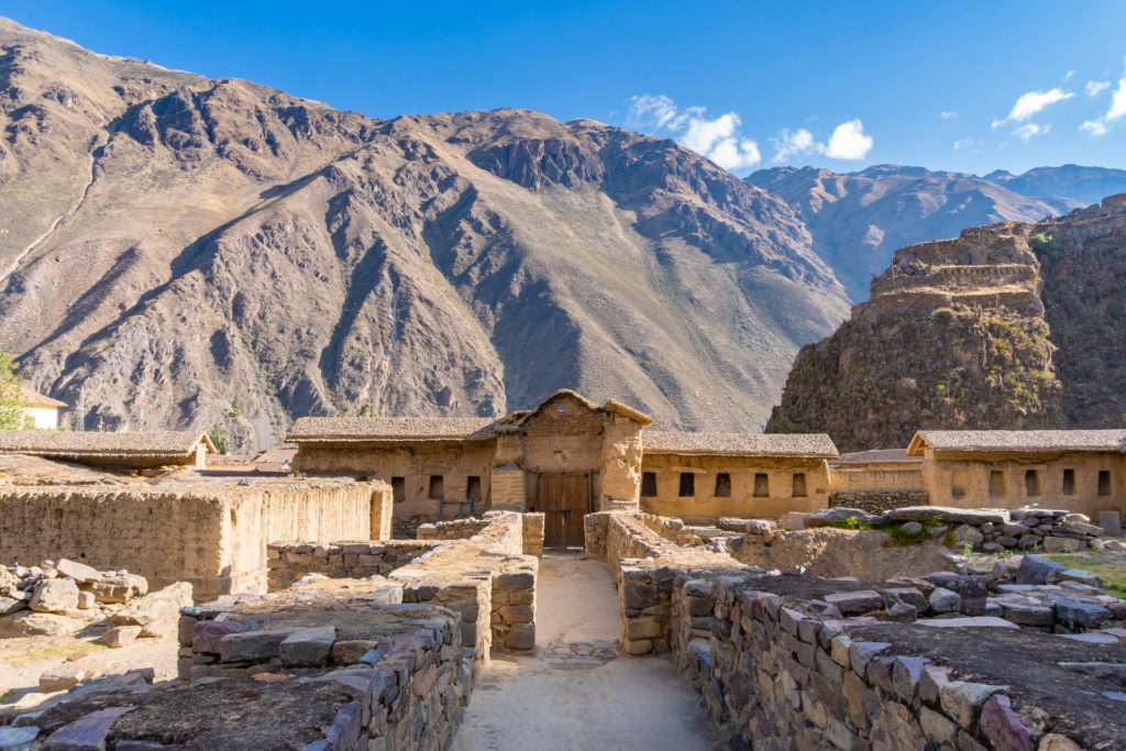 View of Ollantaytambo Ruins in Sacred Valley of Peru
