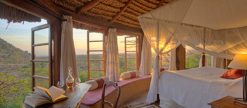 Luxury room at Lewa Wilderness Safari Lodge, Kenya