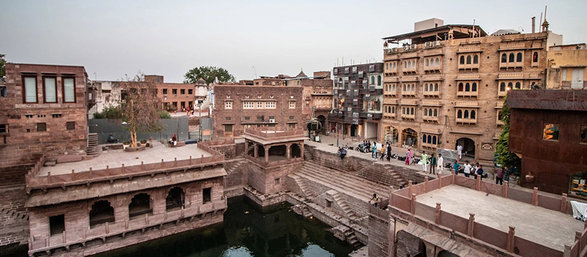 The historic Toorji Ka Jhalra stepwell adjacent to The Stepwell House in Jodhpur.